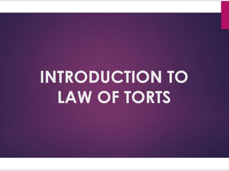 Introduction to law of&nbsp;torts